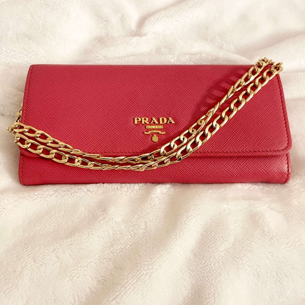 Fuchsia Prada purse/clutch/crossbody